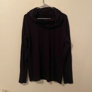 Merona Black Longsleeve Cowl Neck Top with Wrist Buttons [Size: XXL]